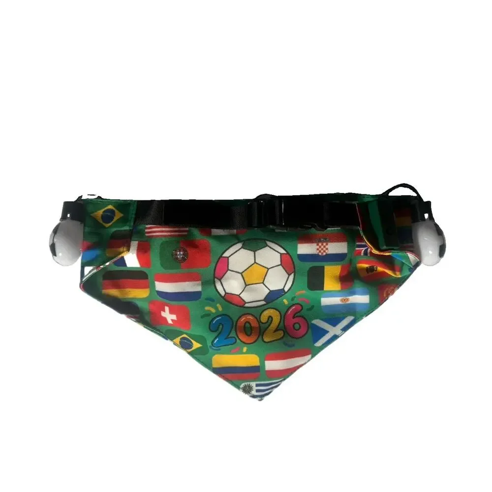 2026 Soccer World Cup Dog Bandana Light Up LED Flags